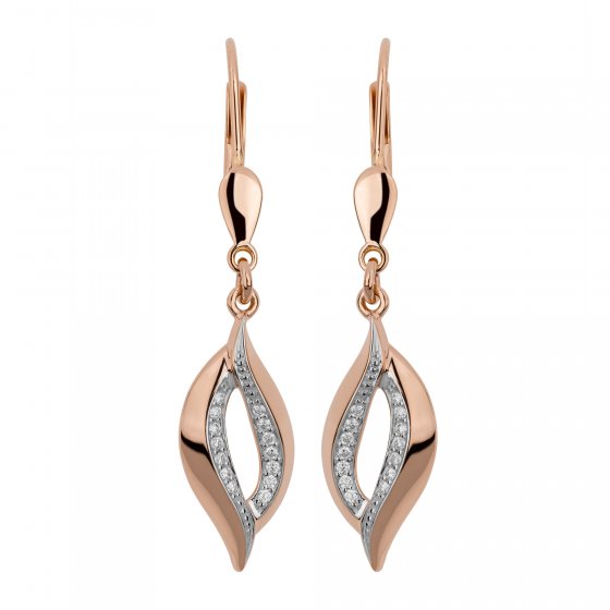 Ohrringe 585 Gold rosé mit 28 Brillanten 0,10ct. 