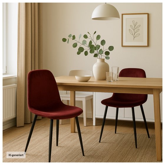 Stuhl Savannah Velvet Rot 