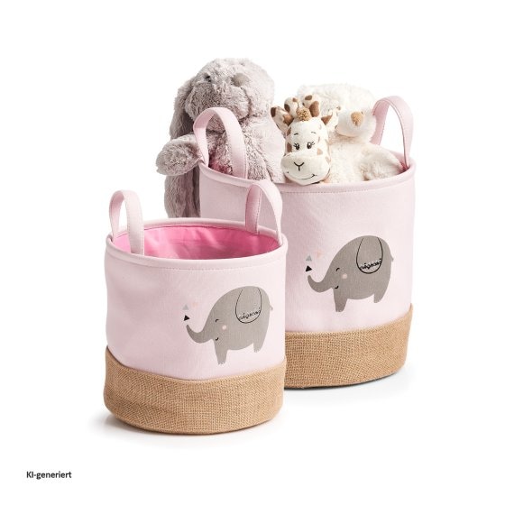Aufbewahrungskörbe Elefant 2er-Set 