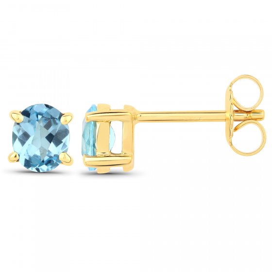 Ohrstecker 925-Sterling Silber vergoldet Glänzend Topas Swiss blue 