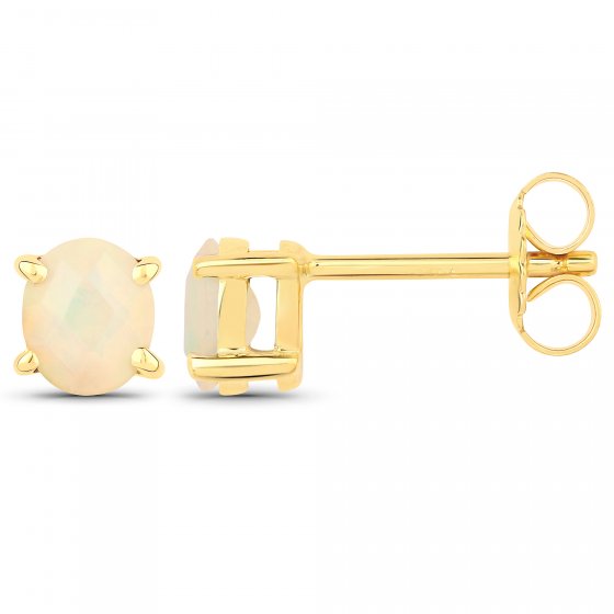 Ohrstecker 925-Sterling Silber vergoldet Glänzend Opal 