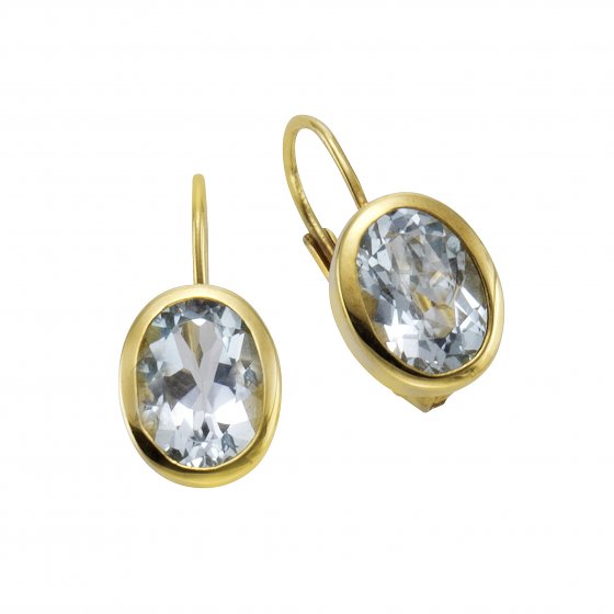 Ohrring 375/- Gelbgold Blautopas (beh) 