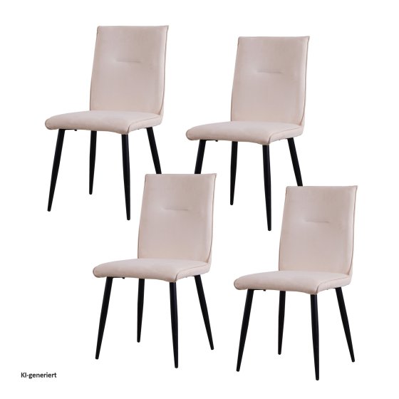 Esszimmerstuhl 4er Set Creme Salinas 