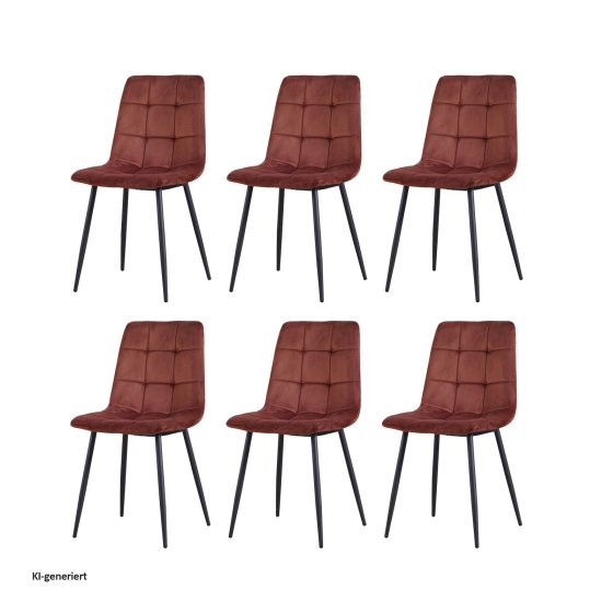 Esszimmerstuhl 6er Set Braun Mesa 