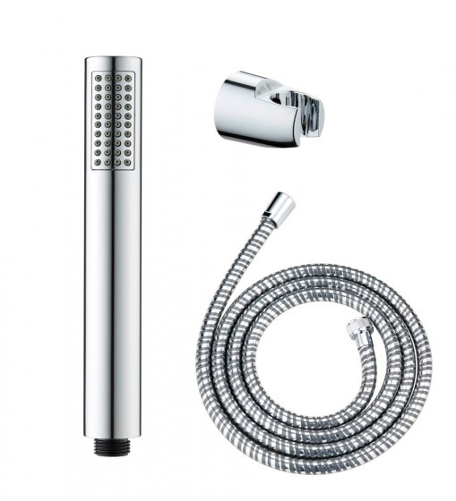 Mod. Basic Line Duschkopf Set Wanne, 3-teilig, klassische Stab-Handbrause 