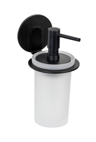 Turbo-Loc® Seifenspender Mod. Bivio Black matt, aus satiniertem Glas 