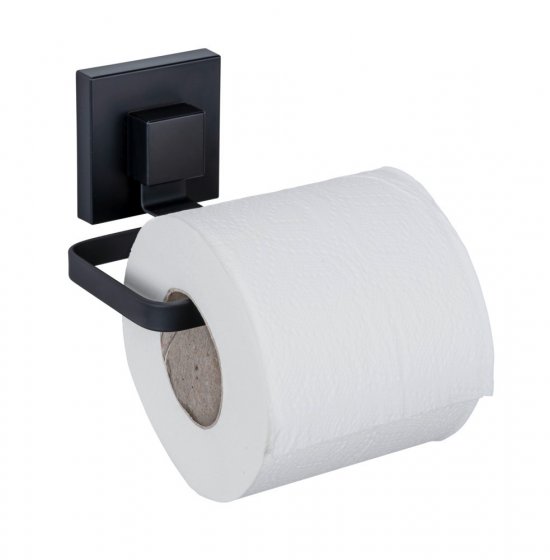 Vacuum-Loc® Toilettenpapierhalter Mod. Quadro Schwarz, Befestigen ohne Bohren 