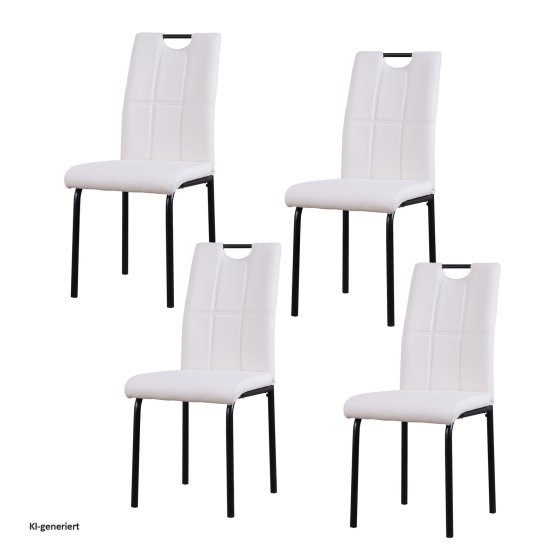 Esszimmerstuhl Denton Kunstleder Weiß 4er-Set 