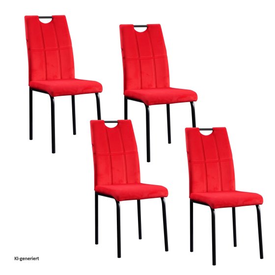 Esszimmerstuhl Denton Samt Rot 4er-Set 