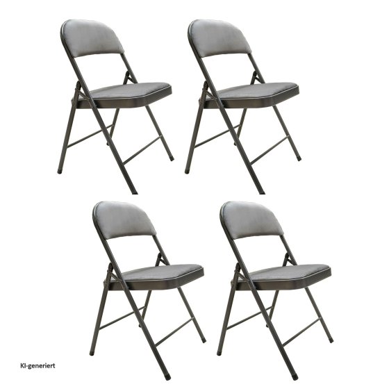 Klappstuhl 4er Set Grau 