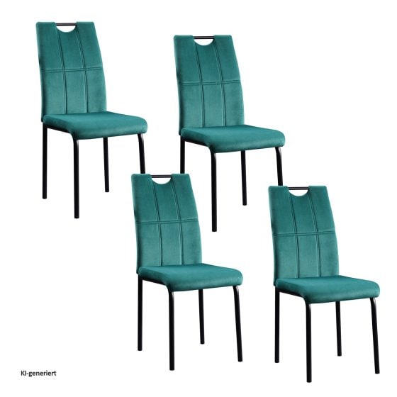Esszimmerstuhl Denton Samt Grün 4er-Set 