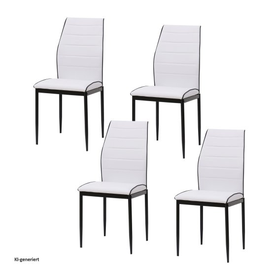Esszimmerstuhl Madison Kunstleder Weiß 4er-Set 