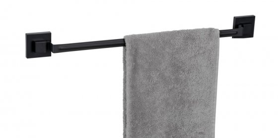 Vacuum-Loc® Badetuchstange Mod. Quadro Schwarz, Befestigen ohne Bohren 