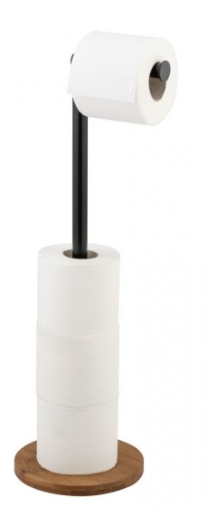 2-in-1 Stand Toilettenpapierhalter Mod. Serro, aus stabilem Bambus 