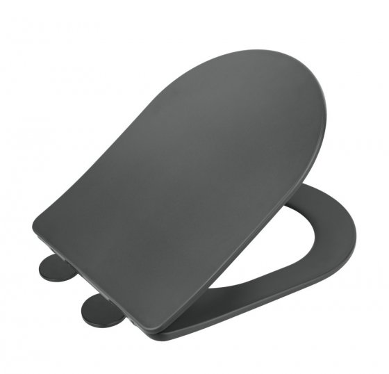 WC-Sitz Mod. Galati Anthrazit matt, aus Duroplast, Soft-Touch-Effekt 