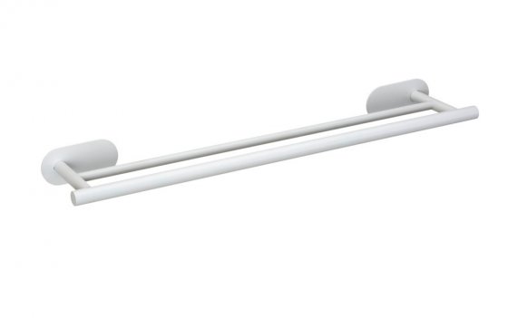 Turbo-Loc® Badetuchstange Duo Mod. Orea White matt, 60 cm, aus rostfreiem Edelstahl 