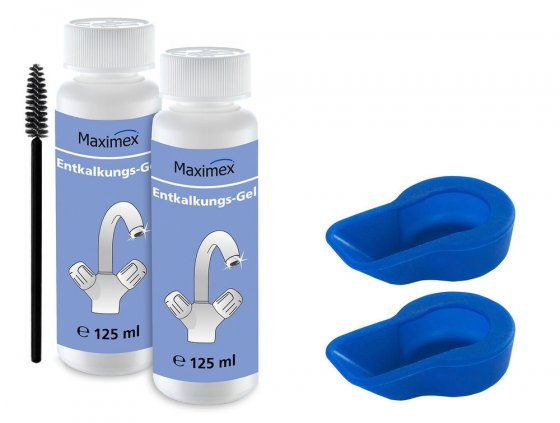 Anti-Kalk-Caps und Entkalkungsgel, 4-teiliges Set, mit frischem Zitrusduft 