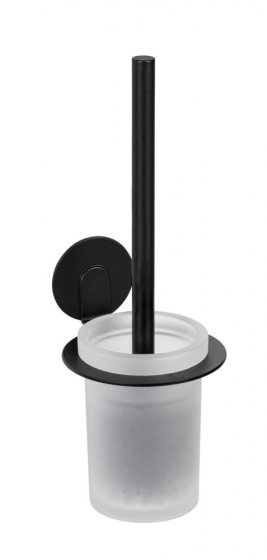 Turbo-Loc® WC-Garnitur Mod. Bivio Black matt, aus satiniertem Glas 