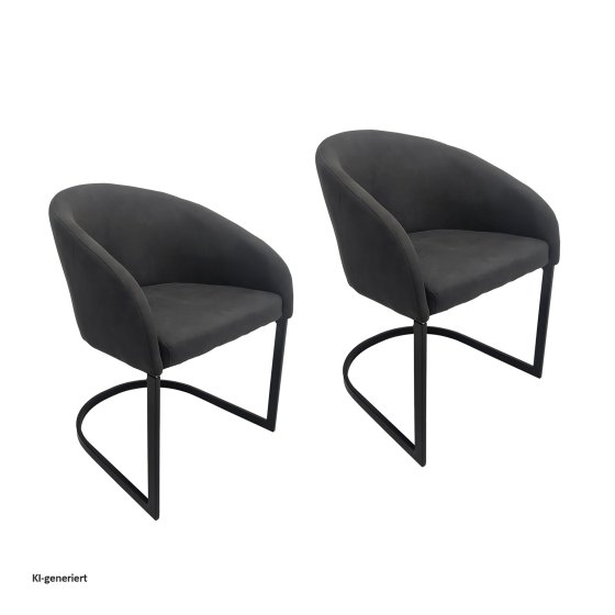 Esszimmerstuhl 2er Set Vemal Schwarz 