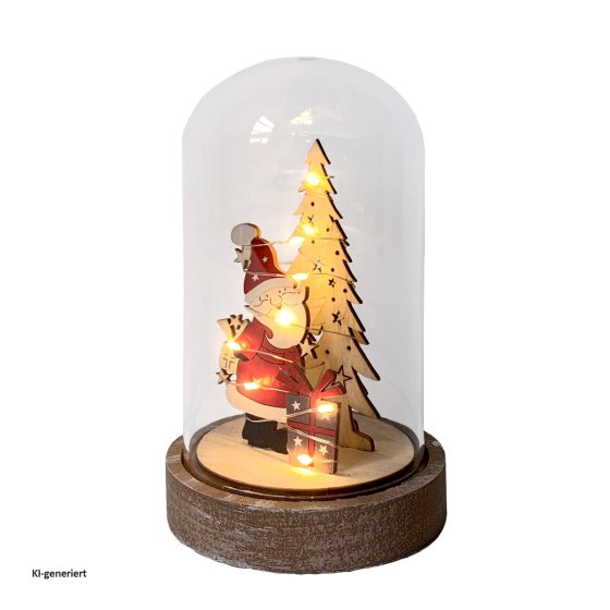 Beleuchtete Weihnachtsdekoration Weihnachtsmann mit Geschenk 