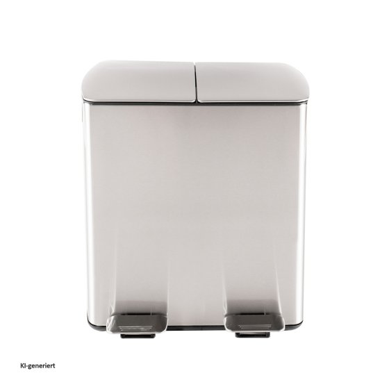 Duo Mülleimer 40 Liter Silber 