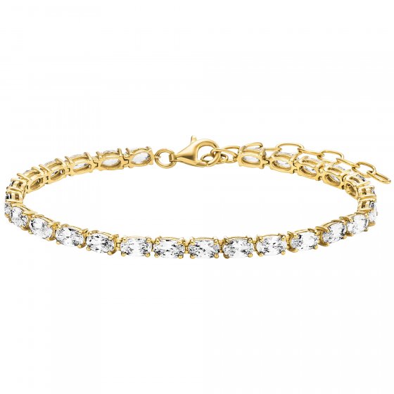 Armband 925/- Sterling Silber vergoldet  26 Zirkonia 19,5cm 