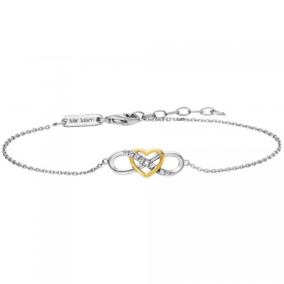 Armband 925/- Sterling Silber rhodiniert/vergoldet  8 Zirkonia 