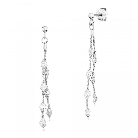 Ohrhänger 925/- Sterling Silber rhodiniert  14 Zirkonia Calza 