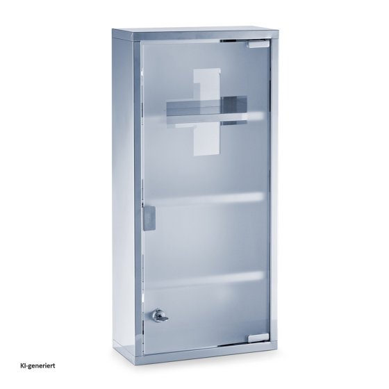 Medizinschrank verschließbar Edelstahl/Glas 