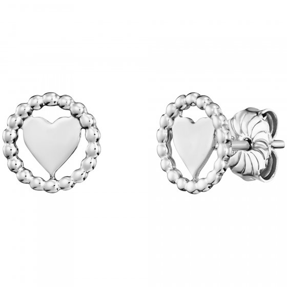 Ohrstecker 925/- Sterling Silber rhodiniert Herz 