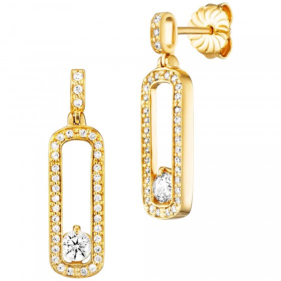 Ohrhänger 925/- Sterling Silber vergoldet  72 Zirkonia 