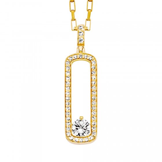 Anhänger mit Kette 925/- Sterling Silber vergoldet  44 Zirkonia 