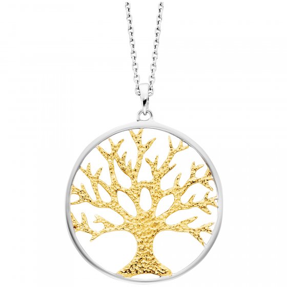Anhänger mit Kette 925/- Sterling Silber rhodiniert/vergoldet  Motiv Lebensbaum 