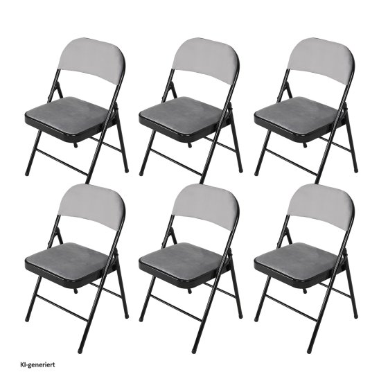Klappstuhl Wedigo Velvet Grau 6er-Set 