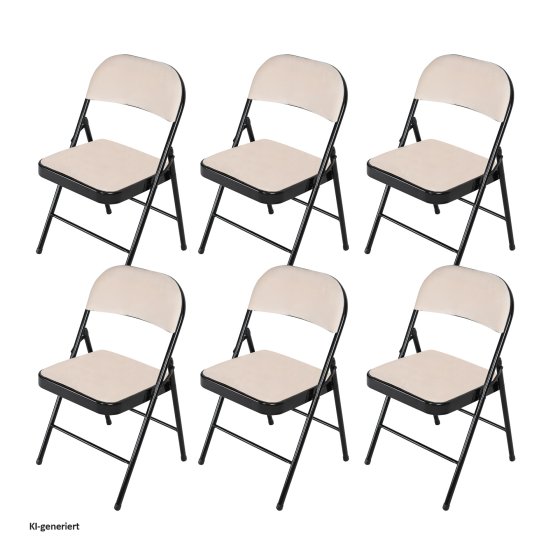 Klappstuhl Wedigo Velvet Beige 6er-Set 