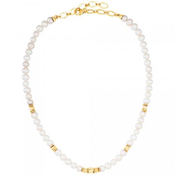 Kette 925/- Sterling Silber vergoldet  Perlen 