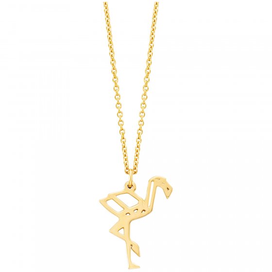 Anhänger mit Kette 925/- Sterling Silber vergoldet  Flamingo 