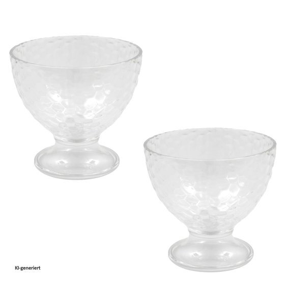 Eisbecher 2er Set Kunststoff mit Blaseneffekt 