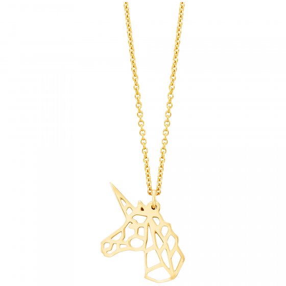 Anhänger mit Kette 925/- Sterling Silber vergoldet  Einhorn 