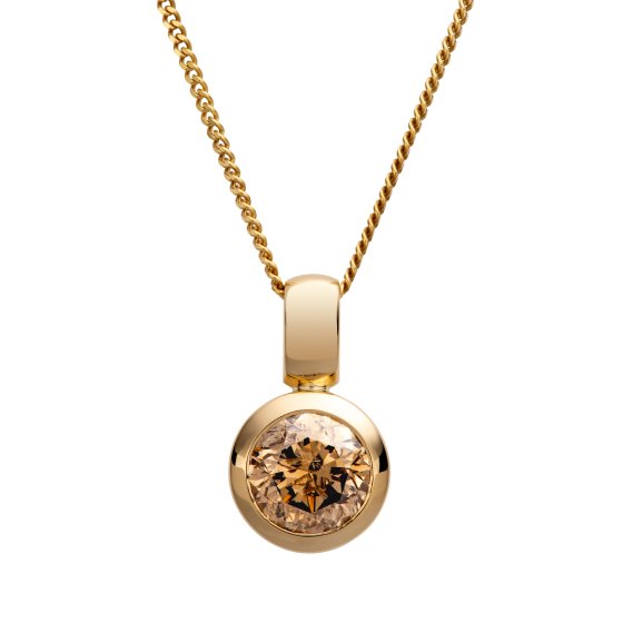 Anhänger mit Kette 750/- Gelbgold 1 Brillant braun 2,0 ct. 