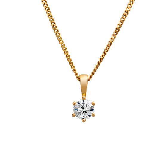Anhänger mit Kette 750/- Gelbgold 1 Brillant 0,50 ct. 