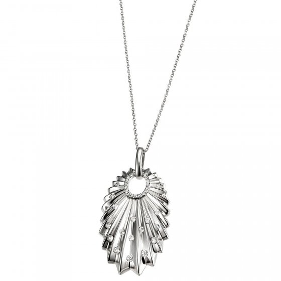 Anhänger mit Kette 925 Sterling Silber  Glänzend  Zirkonia weiß 