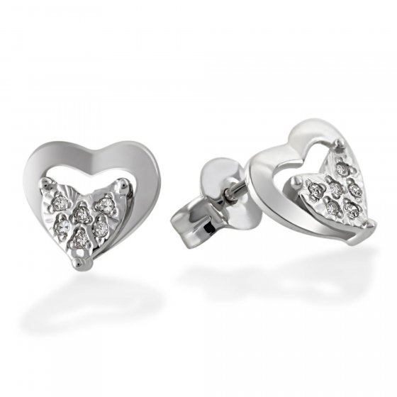 Ohrstecker 585 Weißgold  Glänzend 12 Diamanten weiß 