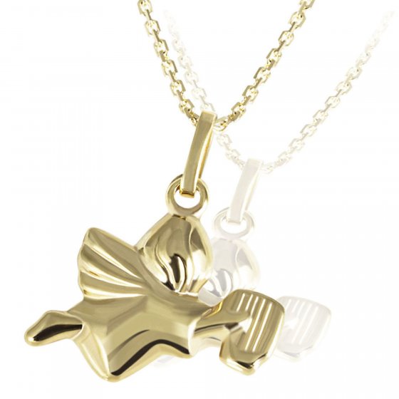 Anhänger mit Kette 375 Gelbgold  Glänzend Engel 