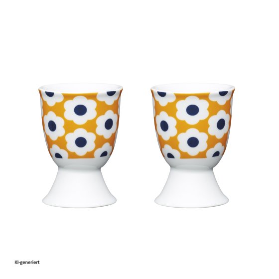 Eierbecher Porzellan 2er-Set Retro Flowers 