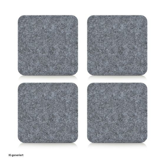 Glasuntersetzer 4er-Set Filz quadratisch 