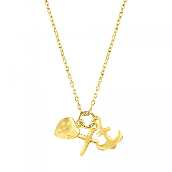 Anhänger mit Kette 375/- Gelbgold Glaube,Liebe,Hoffnung 