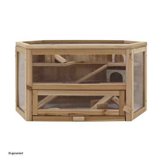 Hamsterkäfig aus Holz und Plexiglas Natur Pur für Ihren kleinen Nager 