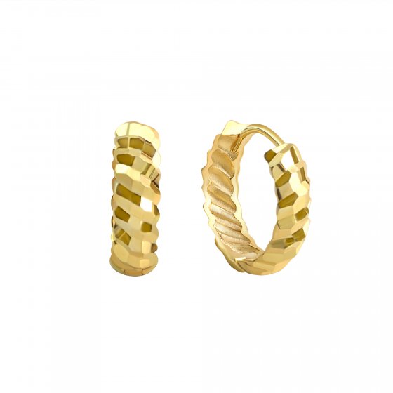 Creolen 375 Gelbgold diamantiert 