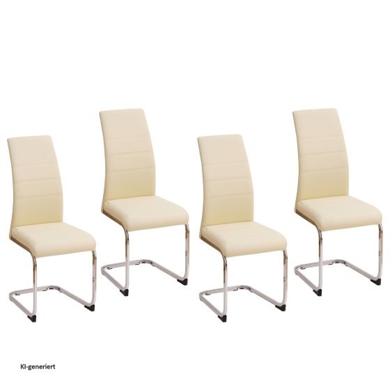 Esszimmerstuhl SallyC Kunstleder 4er-Set Beige 